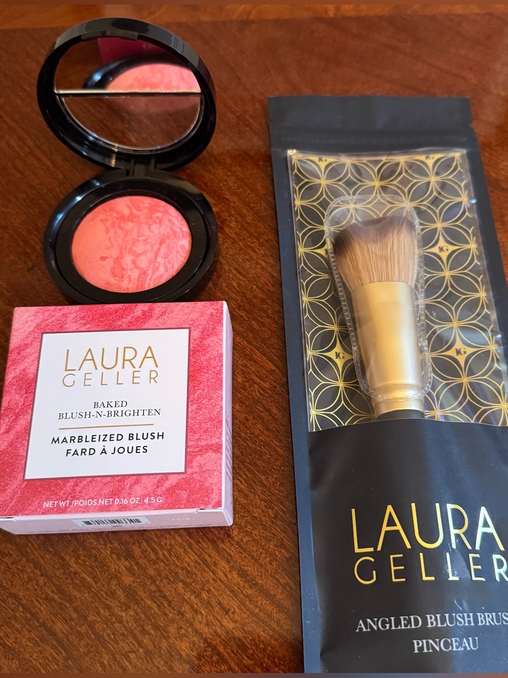 Laura Geller Baked Blush in Cherry Custard with Brush **NEW**